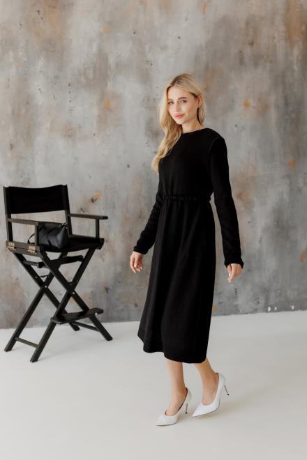 Сукня міді в'язана чорна Ніколь