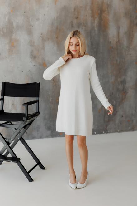 Сукня міні в'язана молочна Ніколь