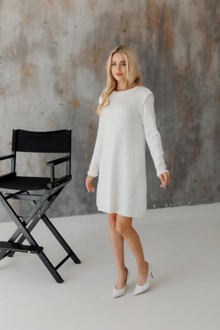Сукня міні в'язана молочна Ніколь