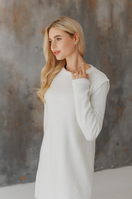 Сукня міні в'язана молочна Ніколь