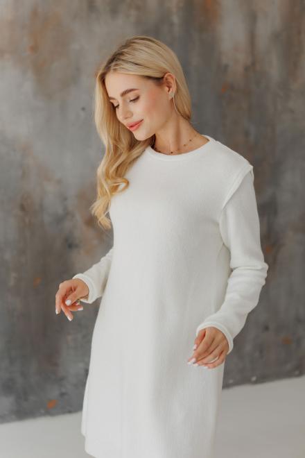 Сукня міні в'язана молочна Ніколь