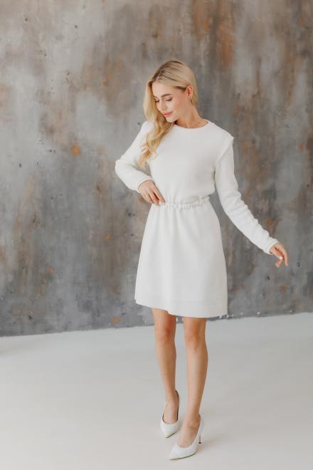 Сукня міні в'язана молочна Ніколь