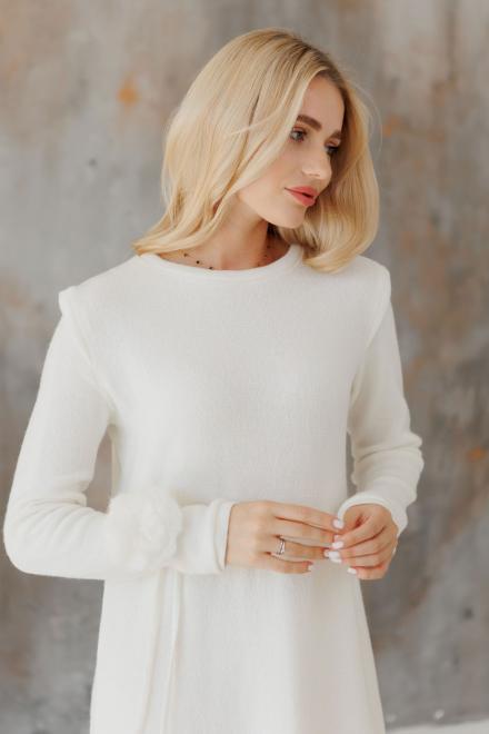 Сукня міді в'язана молочна Ніколь