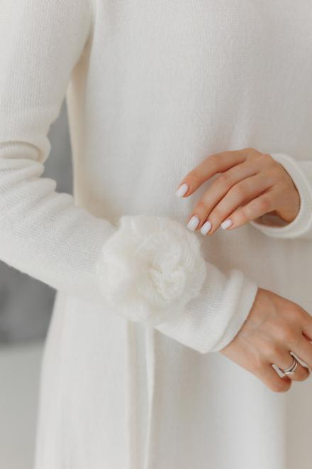 Сукня міні в'язана молочна Ніколь