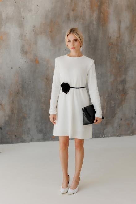 Сукня міні в'язана молочна Ніколь