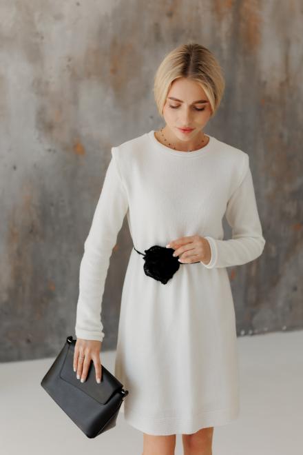 Декоративна прикраса в'язана Квітка чорна