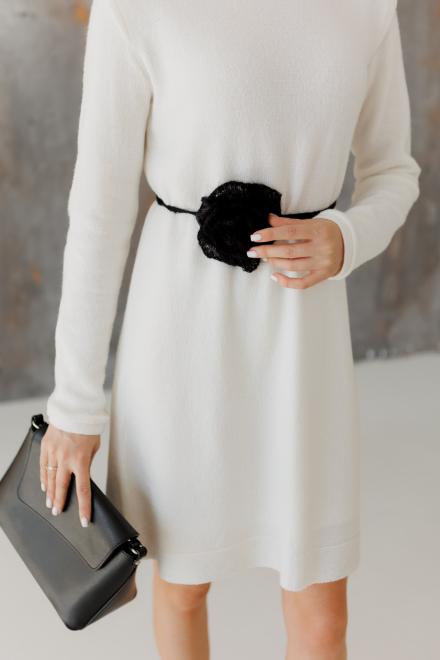 Сукня міні в'язана молочна Ніколь