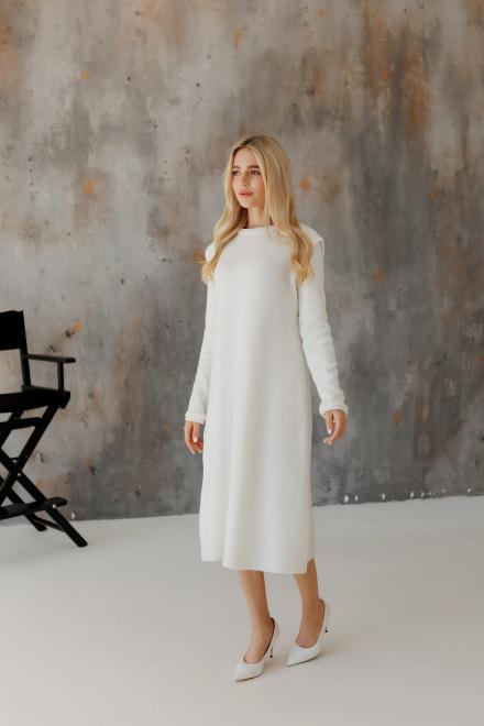 Сукня міді в'язана молочна Ніколь