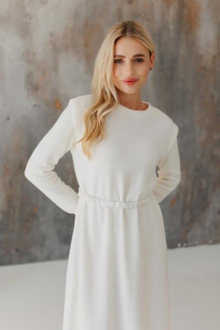 Сукня міді в'язана молочна Ніколь