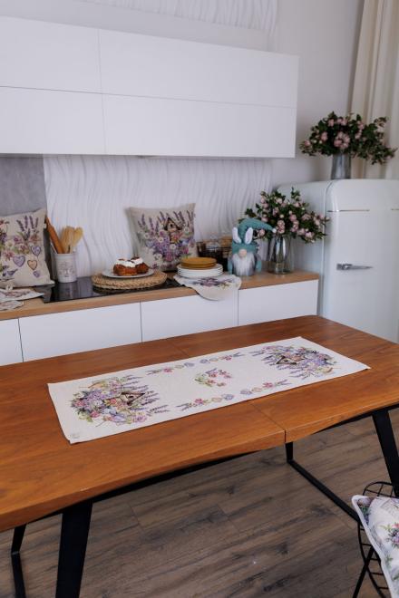 Гобеленова доріжка на стіл Лавандовий садочок