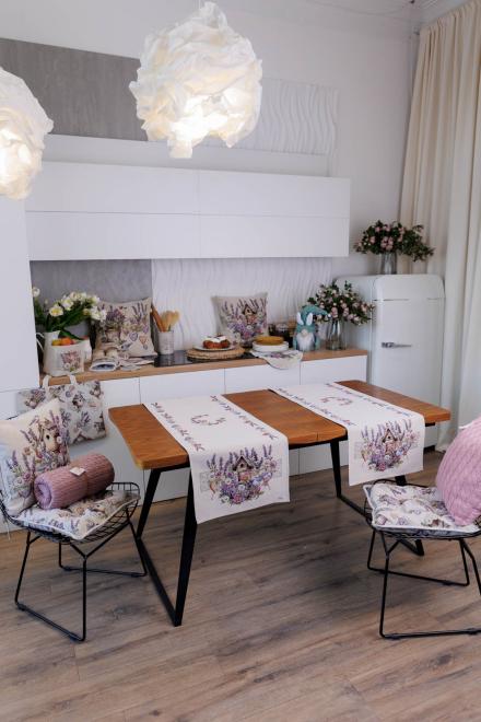 Гобеленова доріжка на стіл Лавандовий садочок