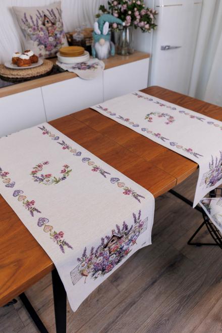 Гобеленова доріжка на стіл Лавандовий садочок