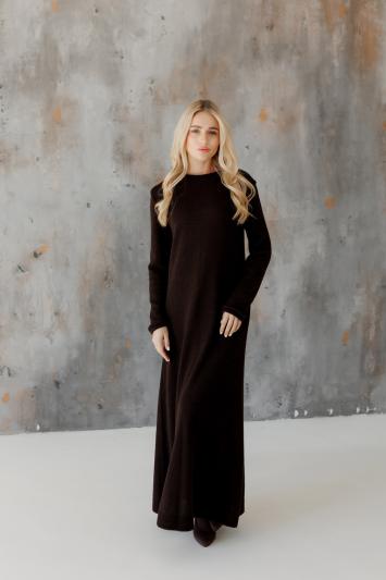 В'язана сукня максі шоколадна Ніколь