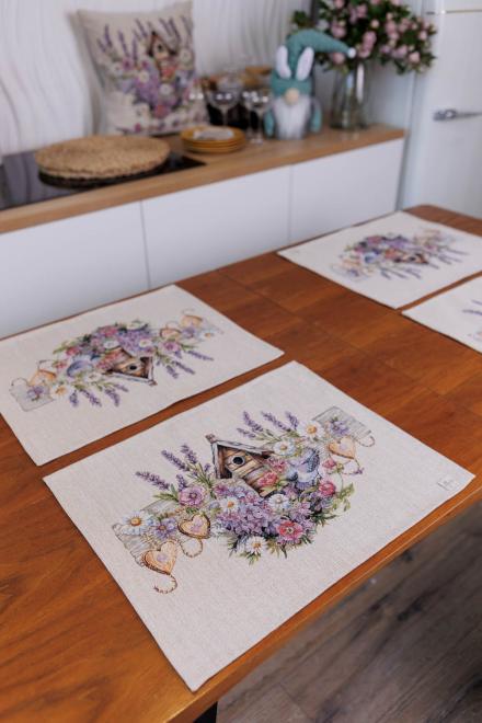 Гобеленова серветка на стіл Лавандовий садочок