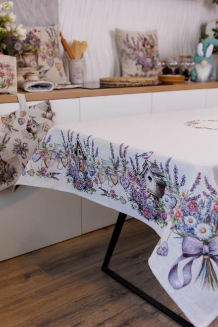 Гобеленова скатертина на стіл Лавандовий садочок