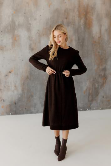 Сукня міді в'язана шоколадна Ніколь