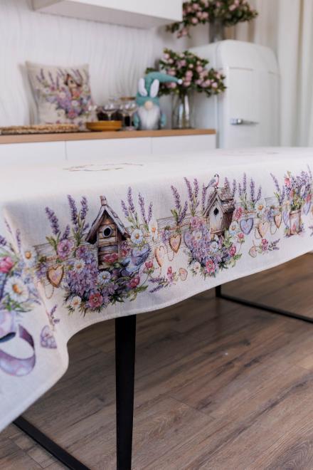 Гобеленова скатертина на стіл Лавандовий садочок