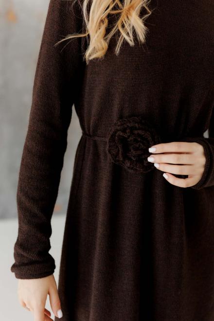 Декоративна прикраса в'язана Квітка шоколад