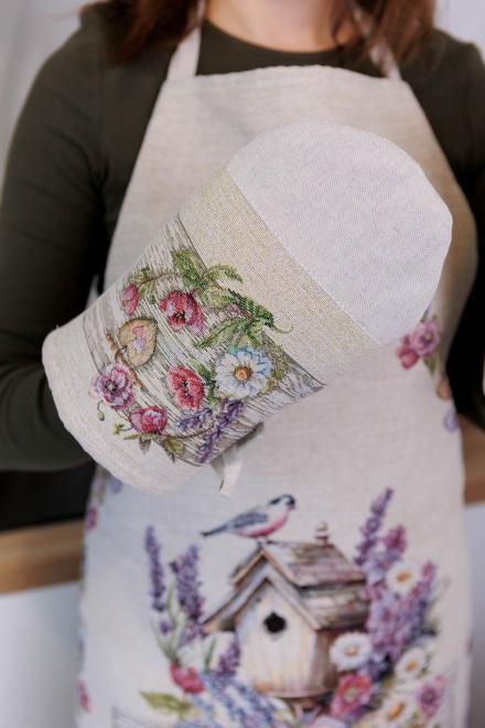 Кухонний гобеленовий фартух Лавандовий садочок