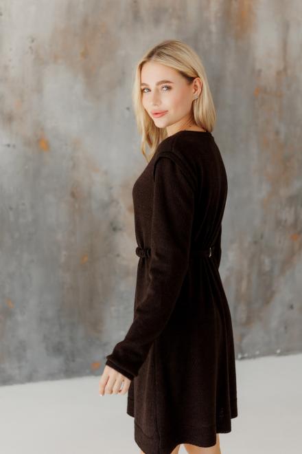 Жіноче в'язане плаття міні Ніколь шоколадне