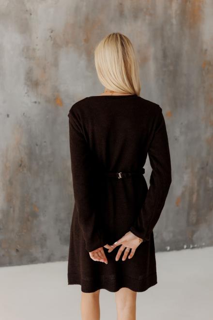 Жіноче в'язане плаття міні Ніколь шоколадне