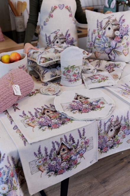 Кухонна гобеленова рукавиця Лавандовий садочок