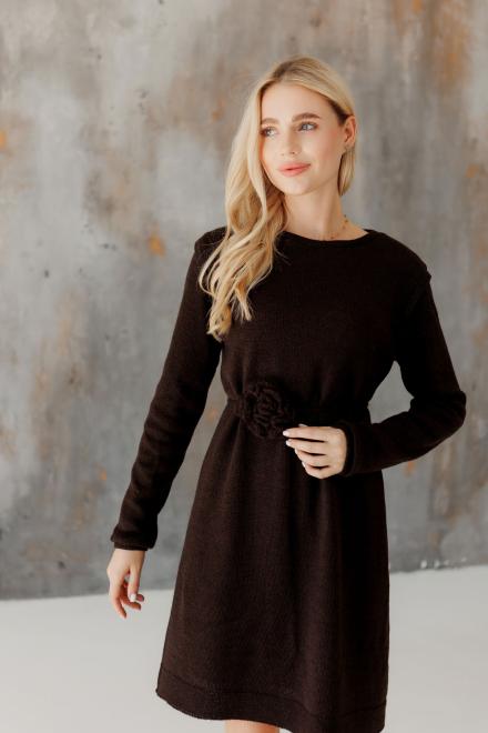 Декоративна прикраса в'язана Квітка шоколад