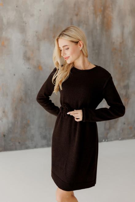Жіноче в'язане плаття міні Ніколь шоколадне