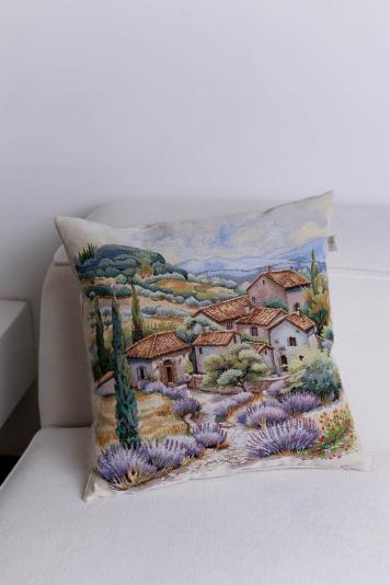 Декоративна гобеленова подушка Лавандова провінція Декоративна гобеленова подушка Лавандова провінція