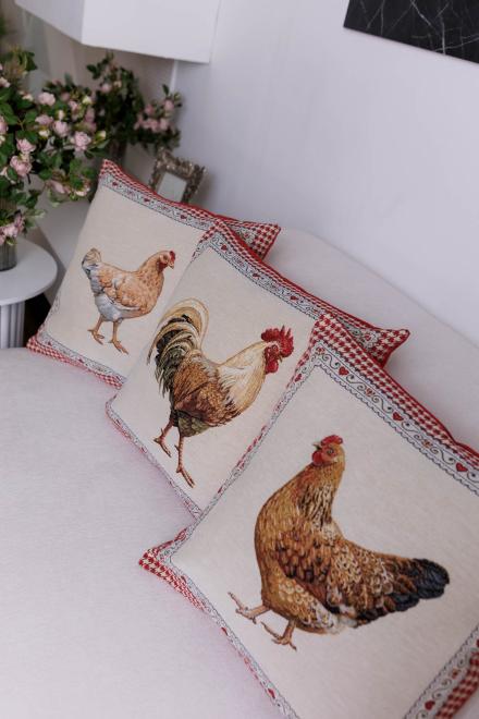 Декоративна гобеленова подушка Добробут курочка