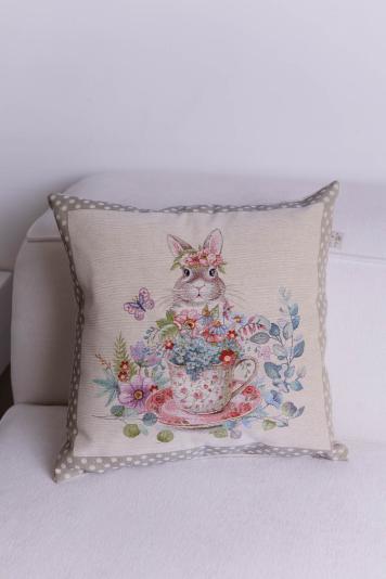 Декоративна гобеленова подушка Чарівність заєць Декоративна гобеленова подушка Чарівність заєць