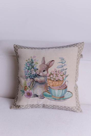 Декоративна гобеленова подушка Чарівність зайченя Декоративна гобеленова подушка Чарівність зайченя