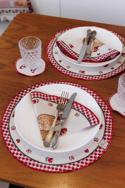 Кругла гобеленова серветка на стіл Добробут