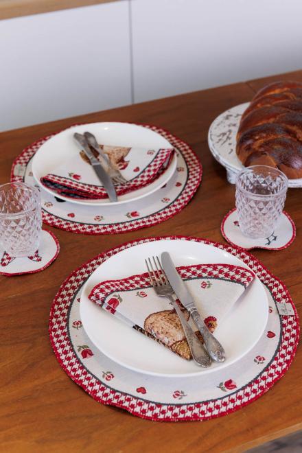 Кругла гобеленова серветка на стіл Добробут