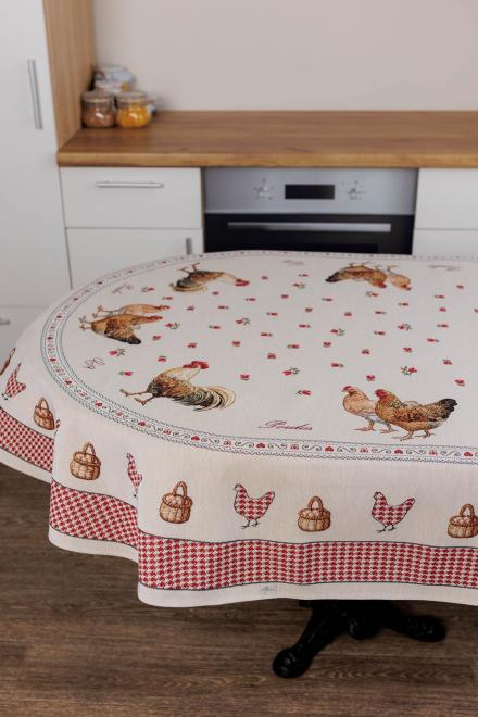 Овальна гобеленова скатертина на стіл Добробут