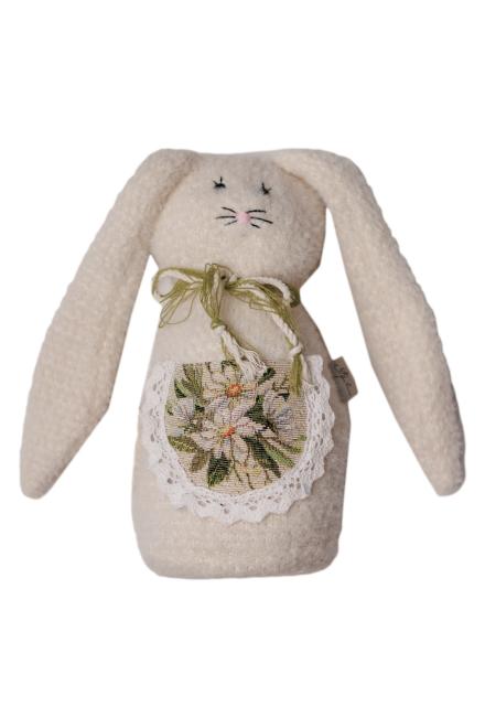 Інтер'єрний стопер Зайка пухнастий молочний