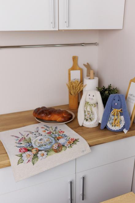 Інтер'єрний стопер Зайка пухнастий молочний