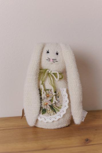 Інтер'єрний стопер Зайка пухнастий молочний Інтер'єрний стопер Зайка пухнастий молочний