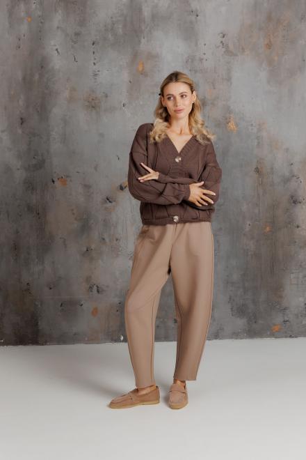 Кардиган женский ажурный шоколад