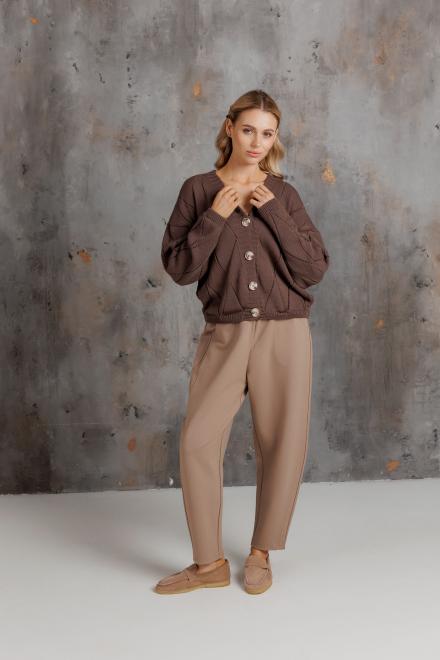 Кардиган женский ажурный шоколад