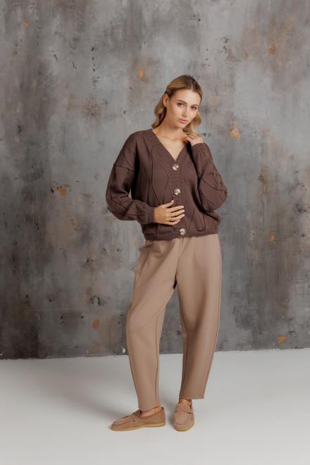 Кардиган женский ажурный шоколад