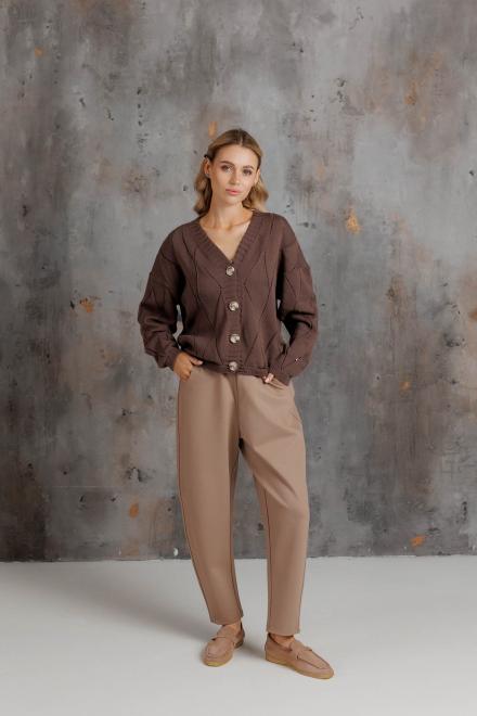 Кардиган женский ажурный шоколад