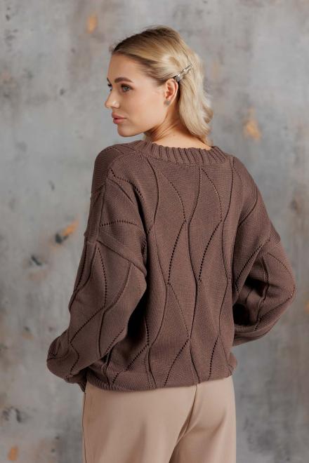 Кардиган женский ажурный шоколад