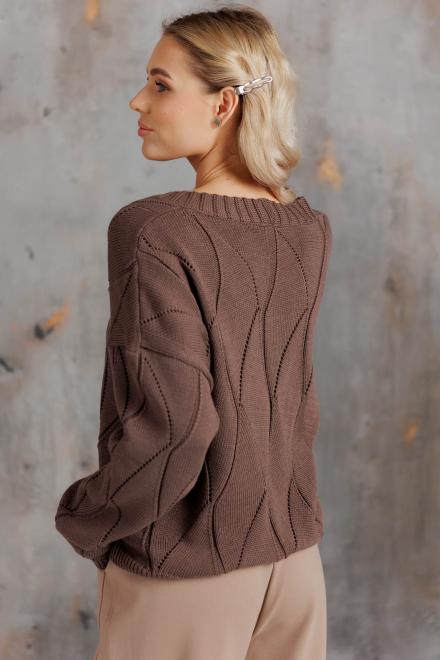 Кардиган женский ажурный шоколад