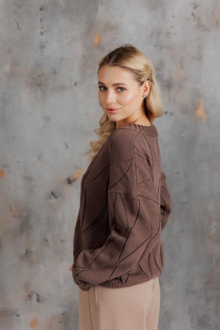 Кардиган женский ажурный шоколад