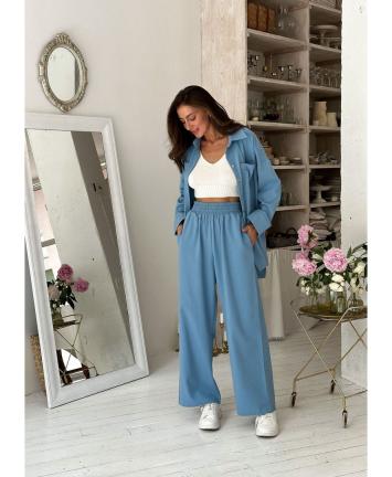 Штаны женские хлопковые Голубые Штаны женские хлопковые Голубые