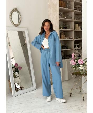 Рубашка женская хлопковая Голубая Рубашка женская хлопковая Голубая