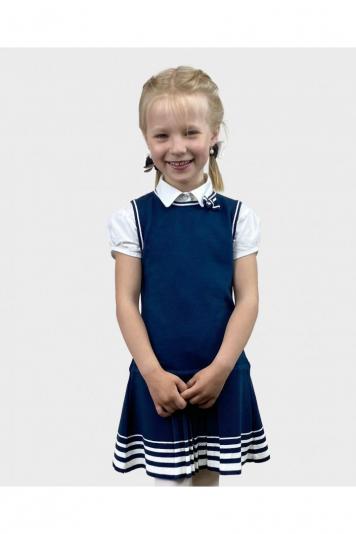Сарафан дитячий Герда Синiй з бiлим