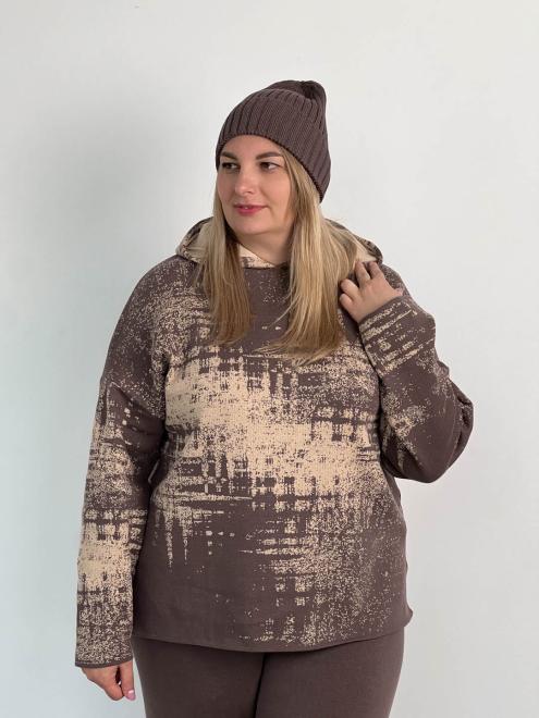 В'язана шапка жіноча шоколад