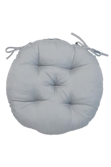 Круглая подушка на стул Фибра серая